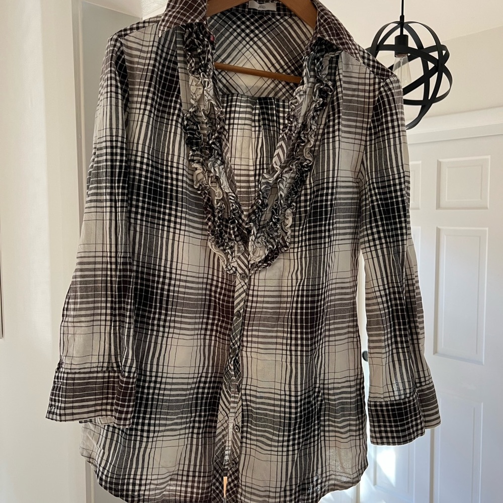 JOIE PLAID BUTTON DOWN SHIRT SIZE MEDIUM